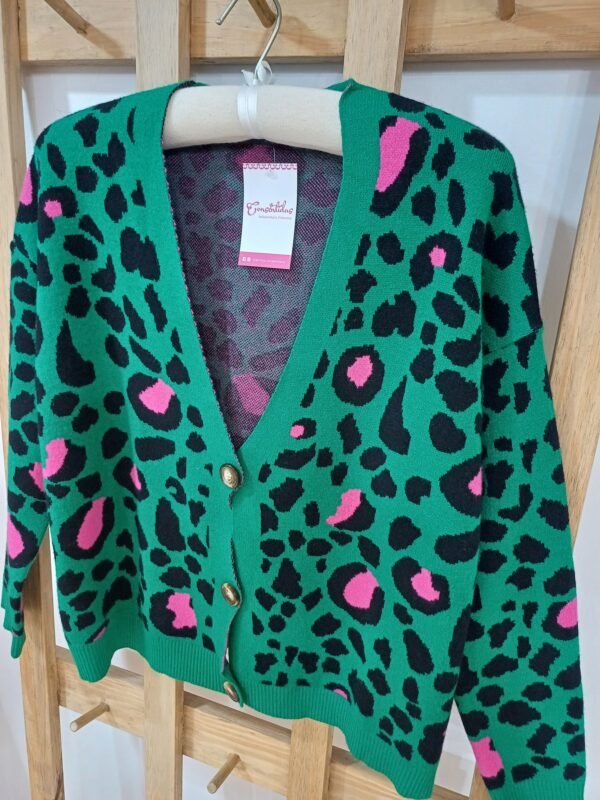 Cardigan Animal Print Verde 💚